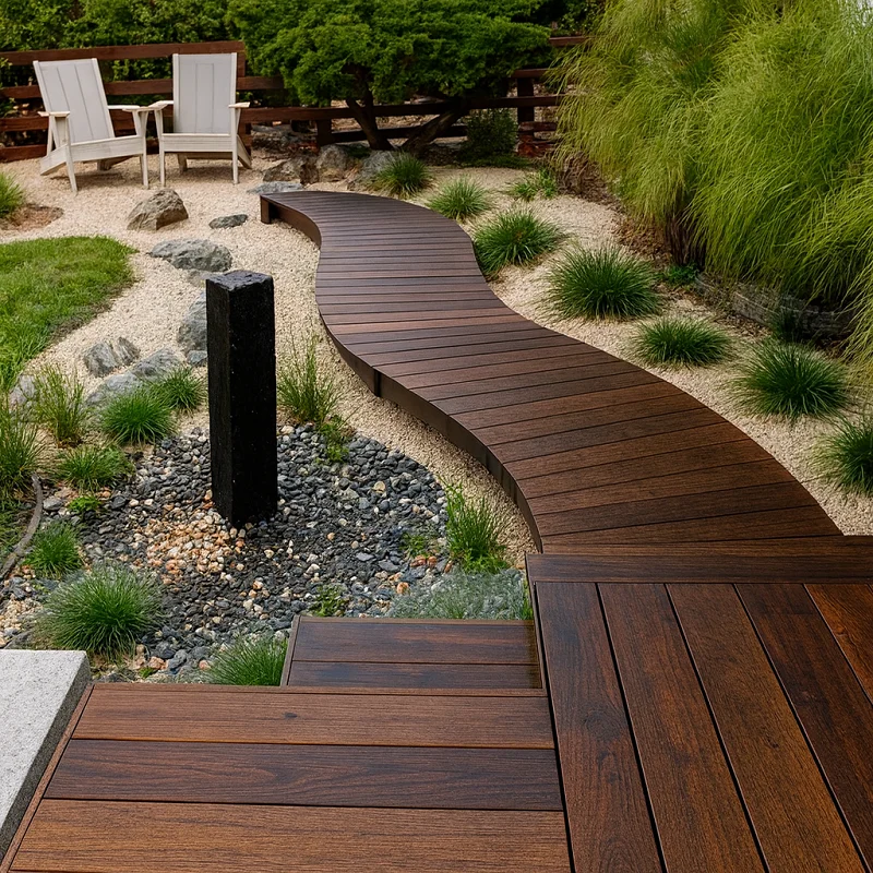 Decking Flooring in Garden Walkways