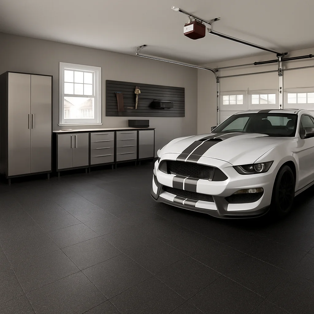 Rubber Flooring in Garage