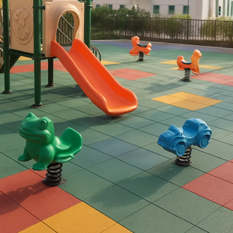 Rubber Flooring in Children Park